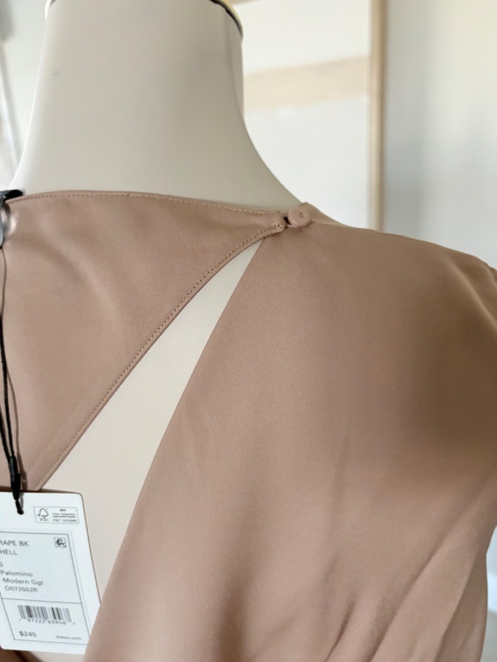 NWT Theory Drape Back Shell Palomino Modern - Picture 4 of 5